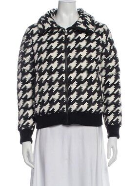 Perfect Moment Polar Flare Jacket Houndstooth Black & White Ski Snow Puffer Coat